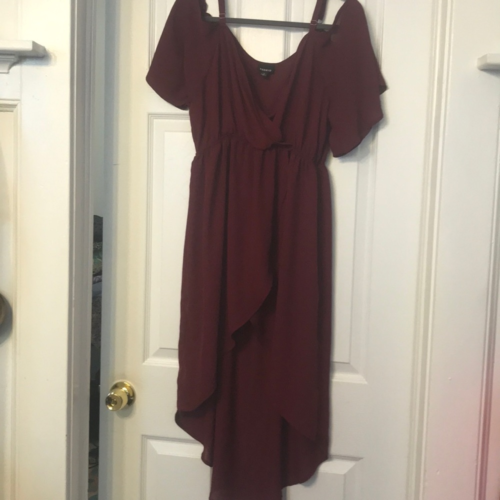 Torrid Off the Shoulder Sheer Hi-Low Blouse